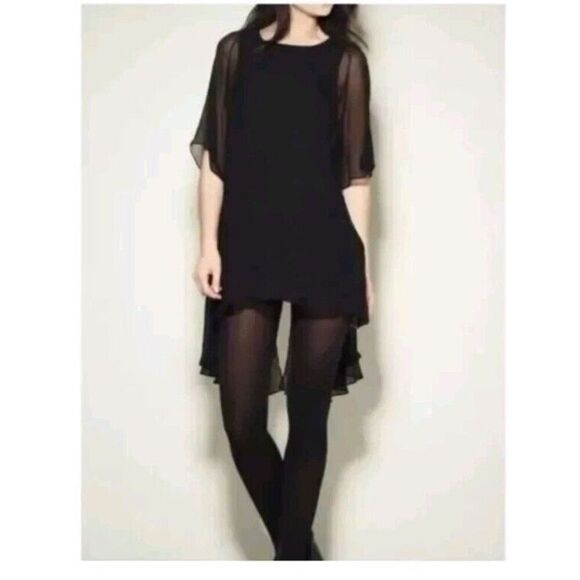 Theyskens Theory Dalmy‎ Mini Dress Black Size 2/4 Measurements In Pics EUC - Picture 1 of 11